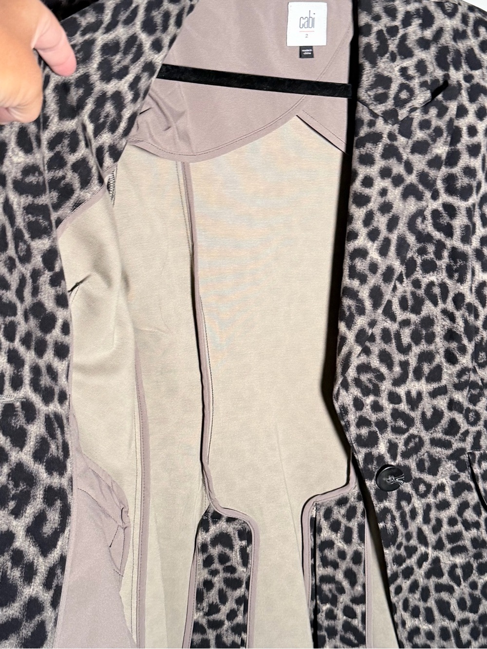CAbi Leopard Print Blazer Jacket in Black and Tan Sz 2 - Picture 10 of 15